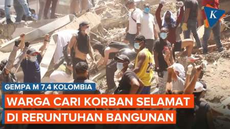 Momen Warga Cari Korban Selamat Usai Gempa Dahsyat Guncang Kolombia