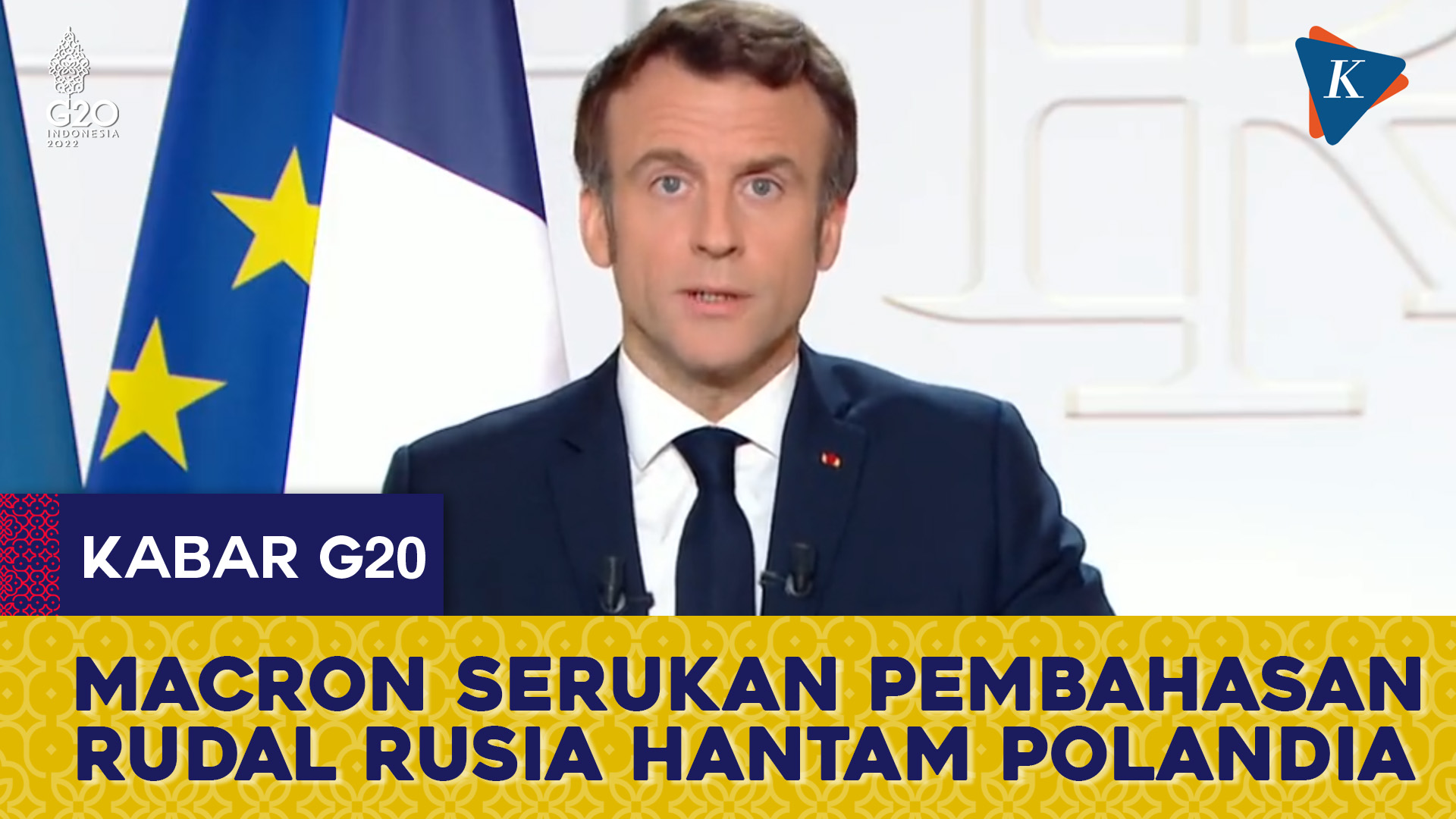 Macron Serukan Pembahasan Rudal Rusia Hantam Polandia di KTT G20