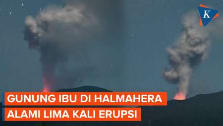 Rentetan Lima Kali Erupsi Gunung Ibu di Halmahera Barat