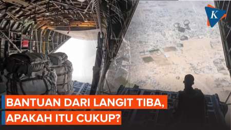 Detik-detik Bantuan Gaza Dikirim dari Langit, 25 Ton Dijatuhkan