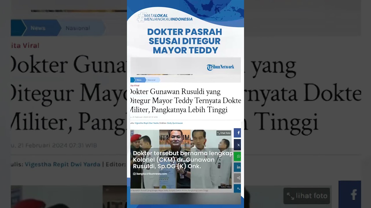 Sosok Dokter Yang Ditegur Mayor Teddy Hingga Tersandar Di Dinding