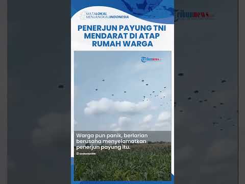 Detik-detik Penerjun Payung TNI Mendarat di Atap Rumah Warga Blitar namun Tak Minta Ganti Rugi
