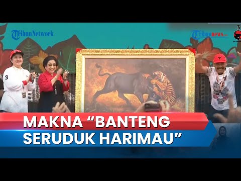 Megawati Dihadiahi Lukisan Banteng Seruduk Harimau, Ibaratkan Rival Ganjar-Mahfud Di Pilpres?