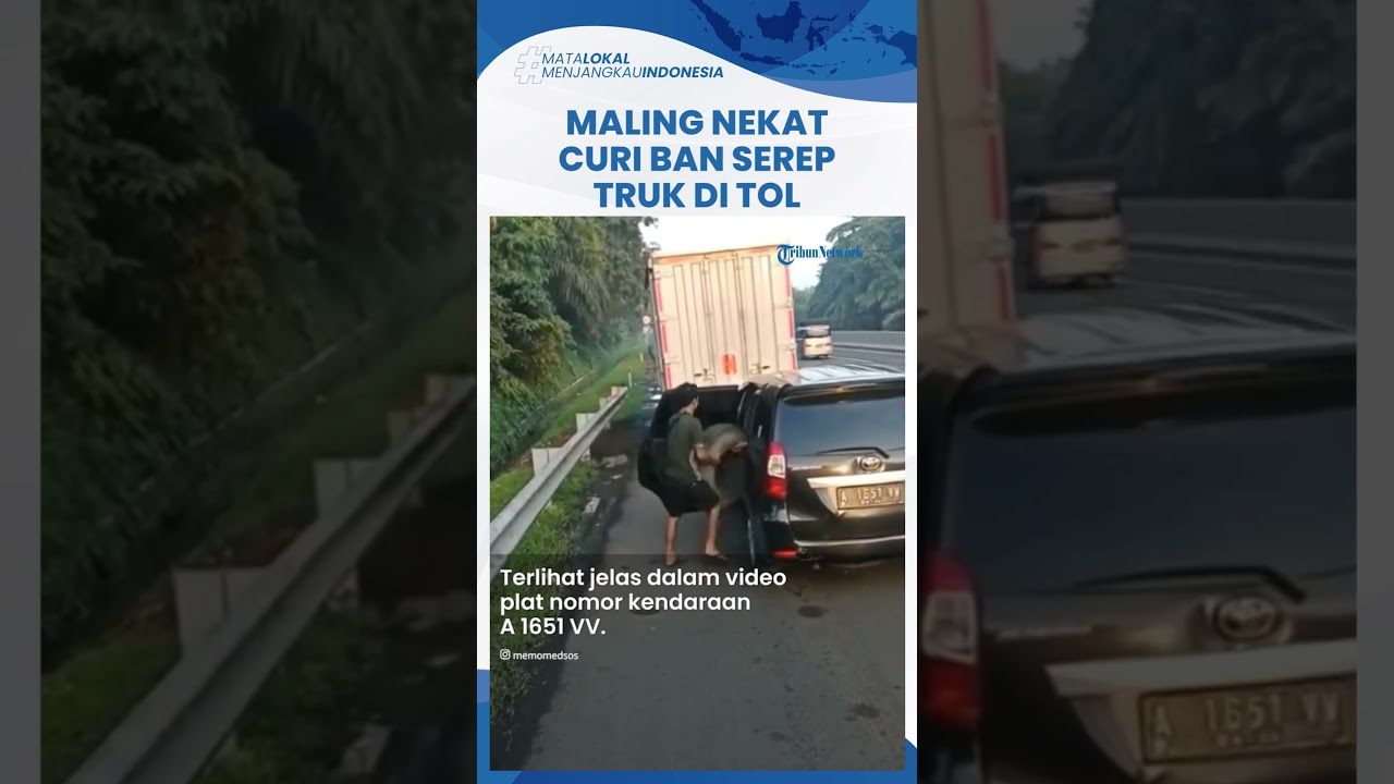 Viral Video Komplotan Maling Nekat Curi Ban Serep Truk Di Tol Tangerang ...