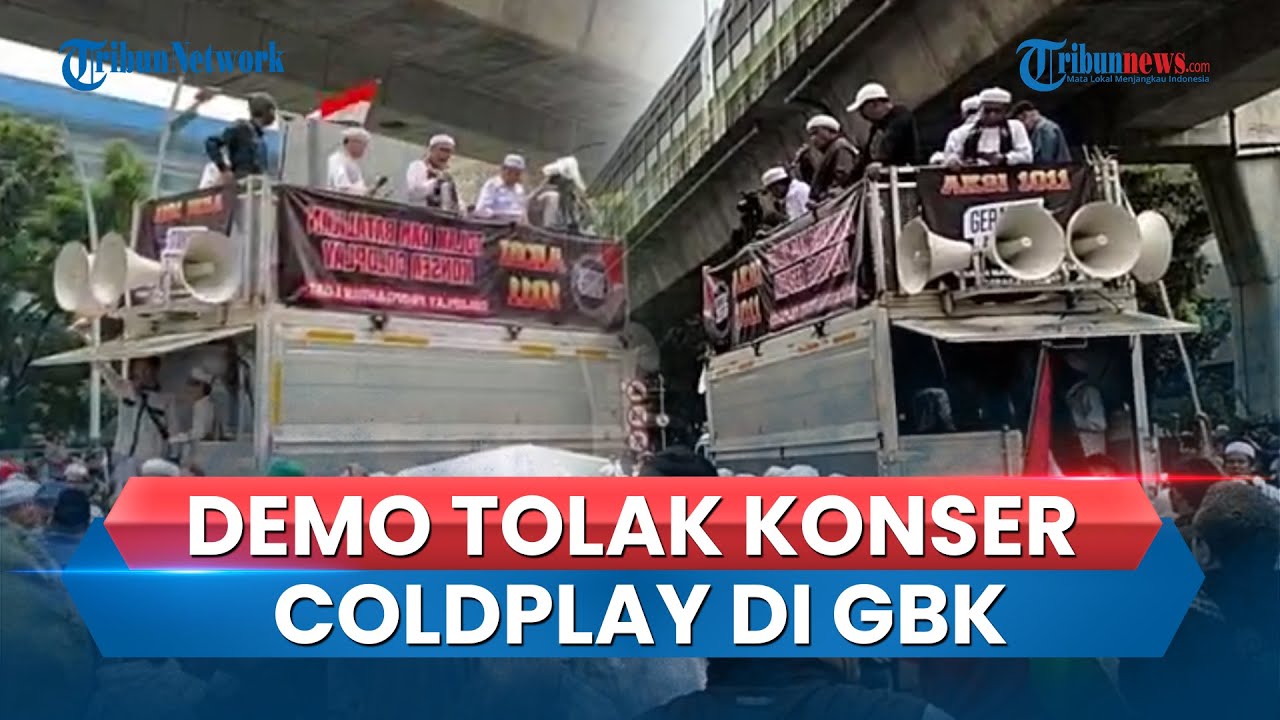 Demo Tolak Konser Coldplay di GBK, Massa Anti LGBT Gelar Demo Minta