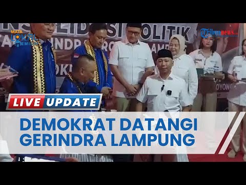 Ratusan Kader Demokrat Arak-arakan Datangi Kantor Gerindra di Bandar Lampung